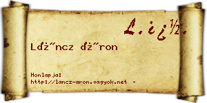 Láncz Áron névjegykártya
