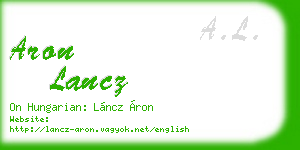 aron lancz business card